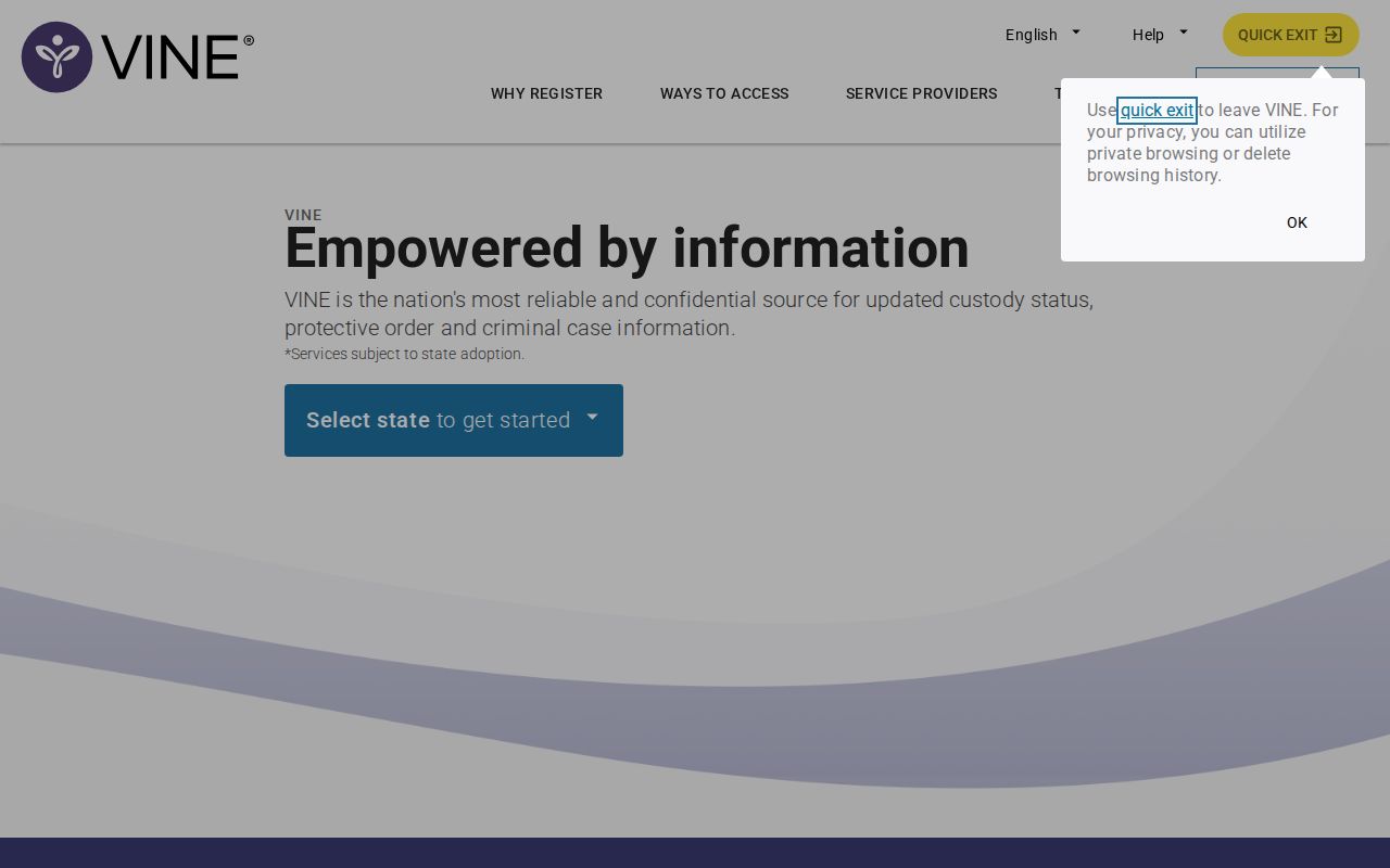 Chickasaw County VINE custody status and release notification search