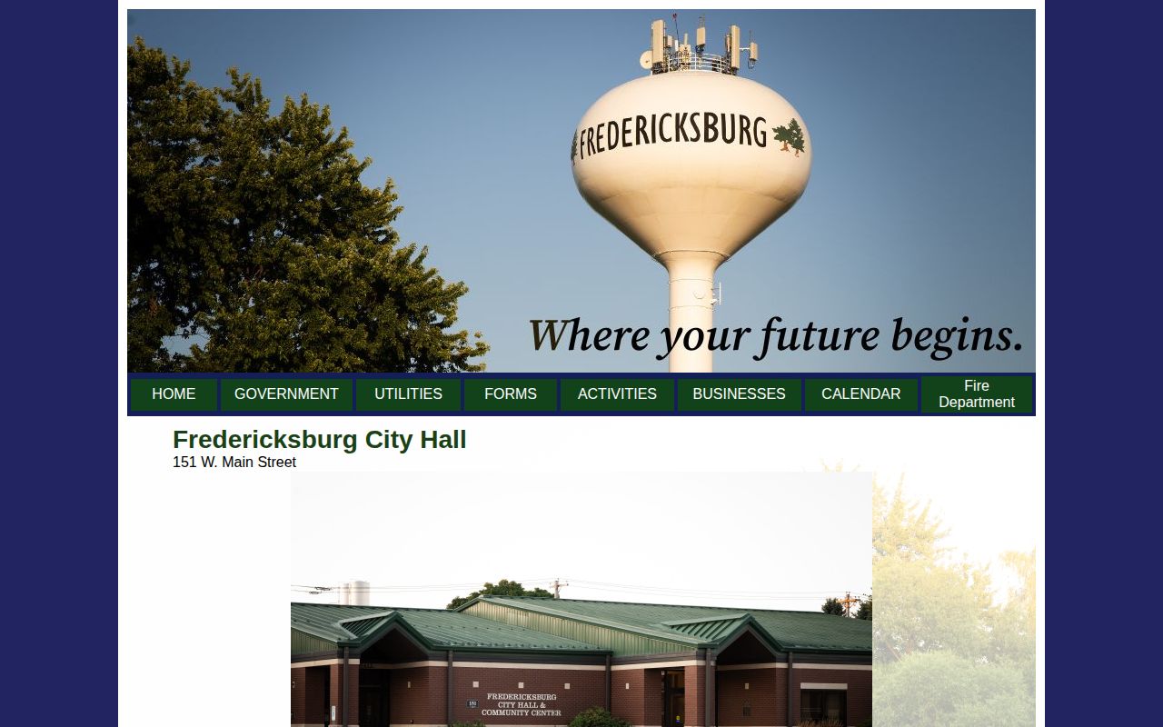 Fredericksburg City Hall contact for municipal records